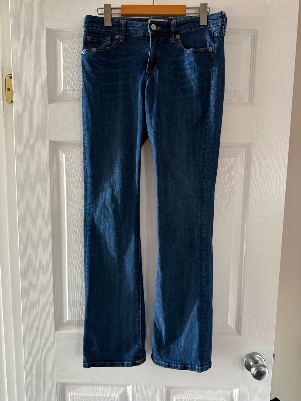 Banana Republic Dark Blue Slim Bootcut Jeans 28/6R Casual Chic Dark Wash Preppy